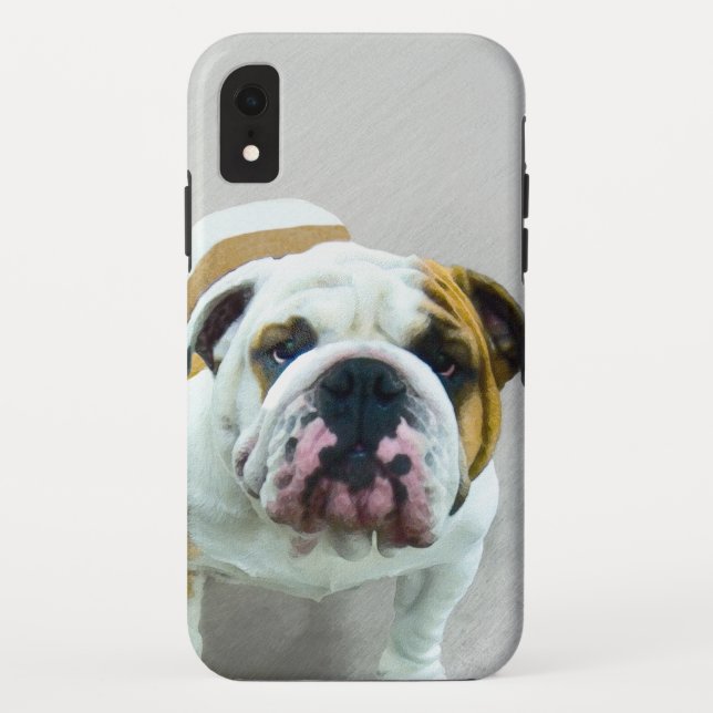 Bulldog-Malerei - Niedliche Original Hunde-Kunst Case-Mate iPhone Hülle (Rückseite)