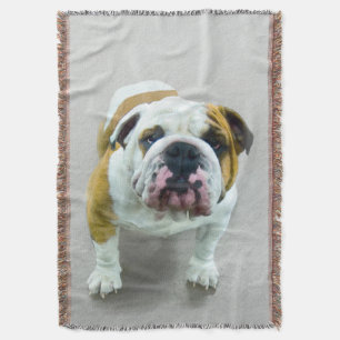 Bulldog-Malerei - Niedliche Original Hunde-Kunst Decke