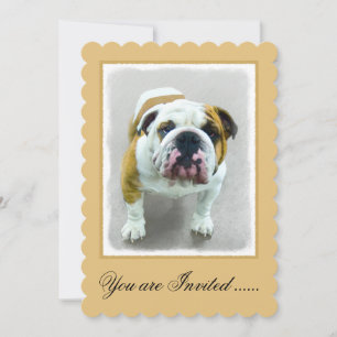 Bulldog-Malerei - Niedliche Original Hunde-Kunst Einladung