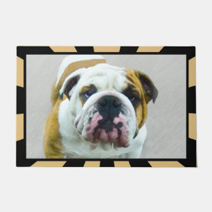 Bulldog-Malerei - Niedliche Original Hunde-Kunst Fußmatte