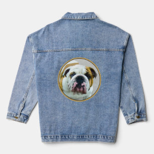 Bulldog-Malerei - Niedliche Original Hunde-Kunst Jeansjacke