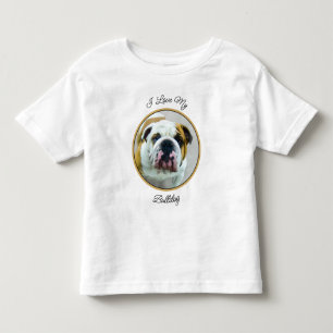 Bulldog-Malerei - Niedliche Original Hunde-Kunst Kleinkind T-shirt