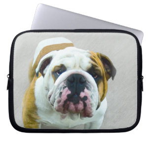 Bulldog-Malerei - Niedliche Original Hunde-Kunst Laptopschutzhülle