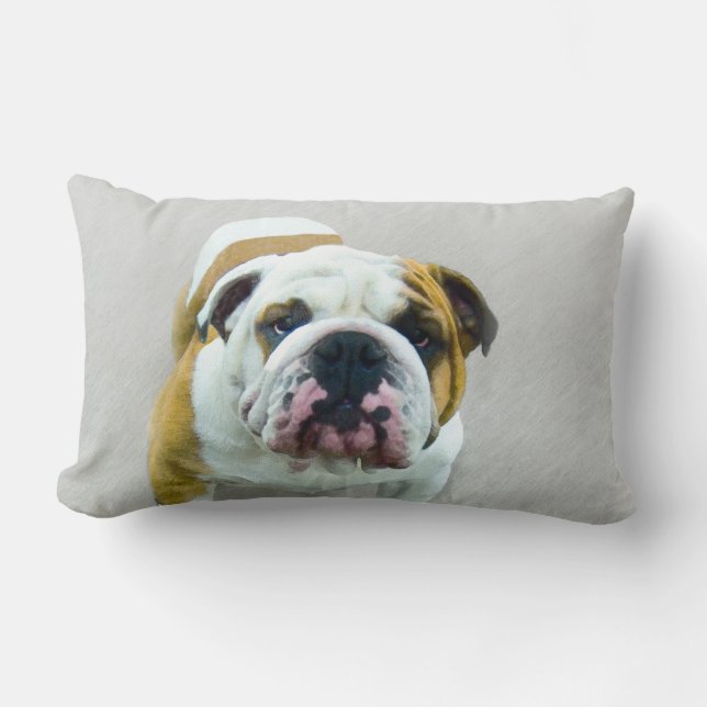 Bulldog-Malerei - Niedliche Original Hunde-Kunst Lendenkissen (Vorderseite)