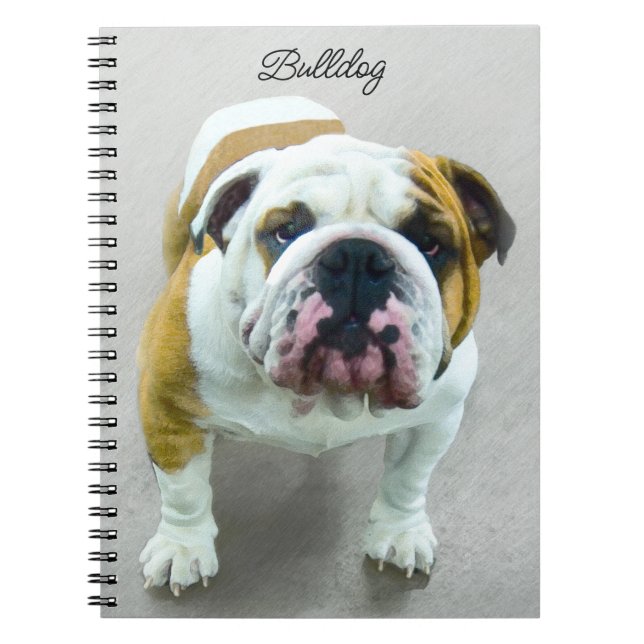 Bulldog-Malerei - Niedliche Original Hunde-Kunst Notizblock (Vorderseite)