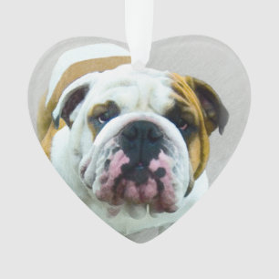 Bulldog-Malerei - Niedliche Original Hunde-Kunst Ornament
