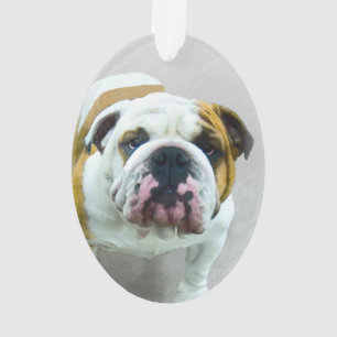 Bulldog-Malerei - Niedliche Original Hunde-Kunst Ornament