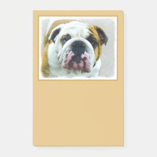 Bulldog-Malerei - Niedliche Original Hunde-Kunst Post-it Klebezettel