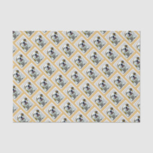 Bulldog-Malerei - Niedliche Original Hunde-Kunst Seidenpapier