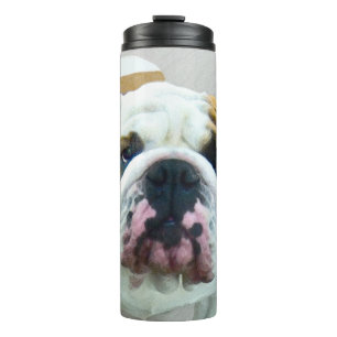 Bulldog-Malerei - Niedliche Original Hunde-Kunst Thermosbecher