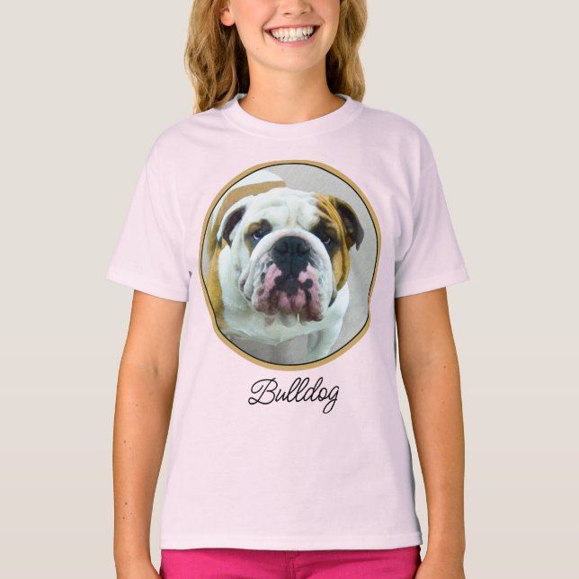 Bulldog-Malerei - Niedlicher Original Hunde Art T  T-Shirt (Vorderseite)