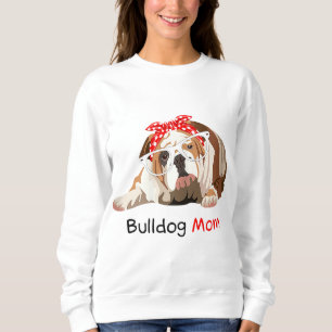Bulldog Mama Dog Bandana Pet Lover Geschenk Frauen Sweatshirt