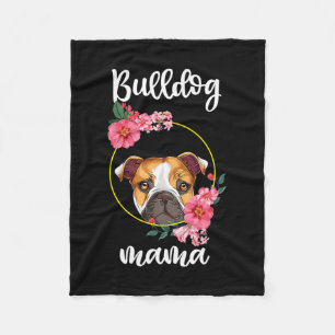 Bulldog Mama Hund Mama Floral Fleecedecke