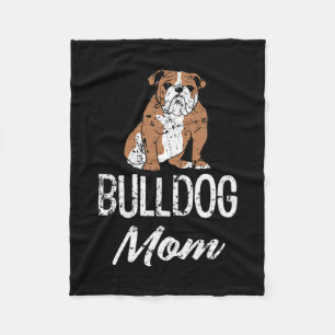 Bulldog-Mama Lustiger Spruch Damen Fleecedecke