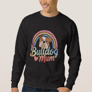 Bulldog-Mama Mutti Mami Hundemama Regenbogen-Leopa Sweatshirt