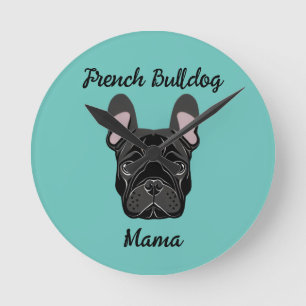 Bulldog Mama Runde Wanduhr