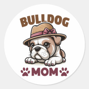 Bulldog Mama Runder Aufkleber