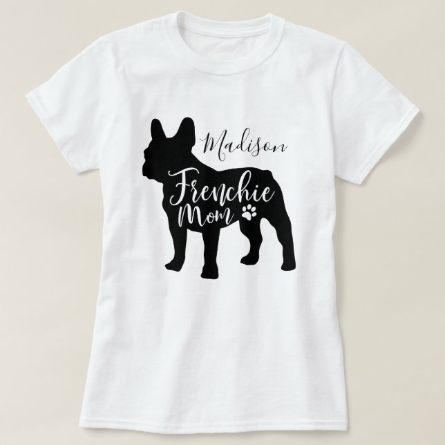 Bulldog-Mama-T - Shirt für Mädchen und Frauen (Design vorne)