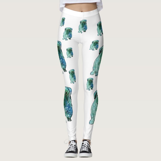 Bulldog Mandala Art Custom Leggings (Vorderseite)