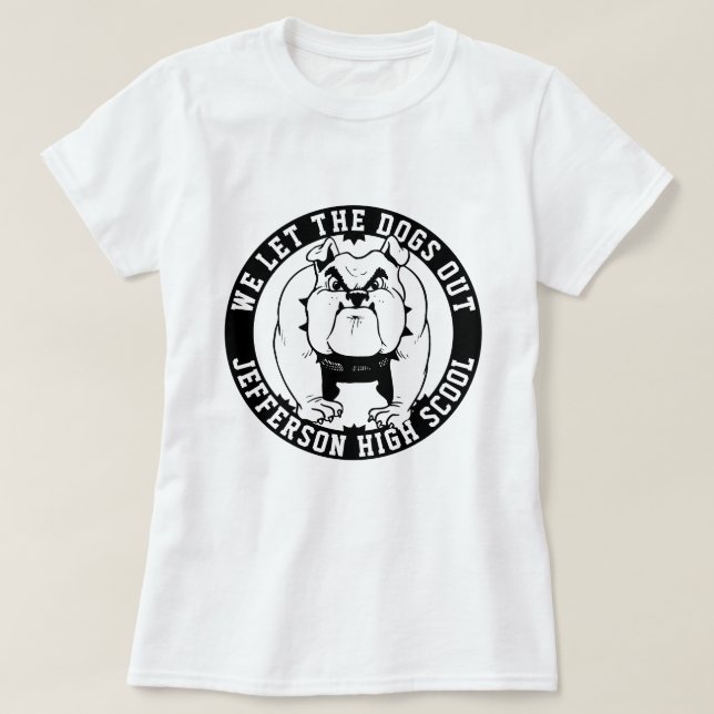 Bulldog Mascot Athlete Wir Ließ die Hunde aus der  T-Shirt (Design vorne)