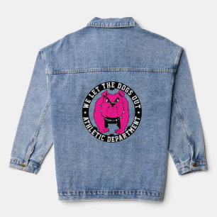 Bulldog Mascot Sports Wir Ließ die Hunde aus Athle Jeansjacke