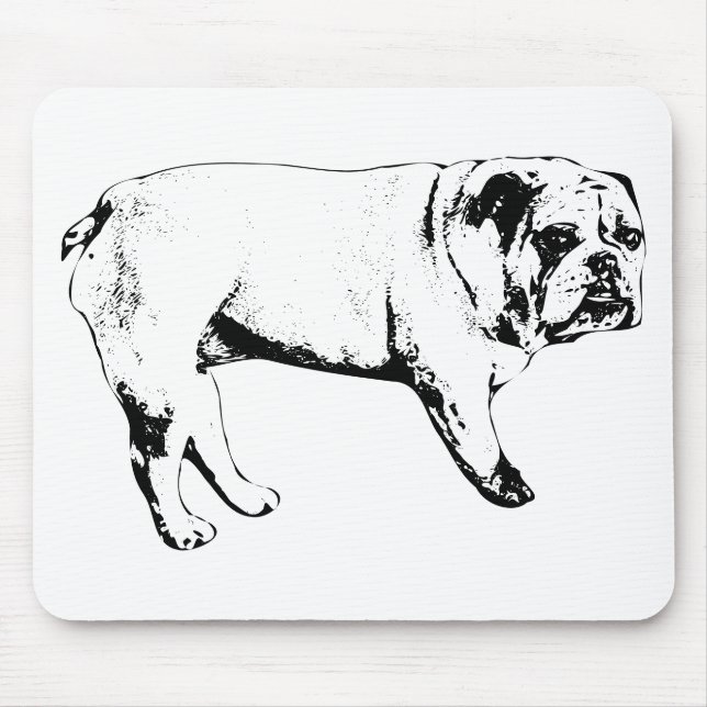 Bulldog-Maus-Pad mit sauberer Linie Mousepad (Vorne)