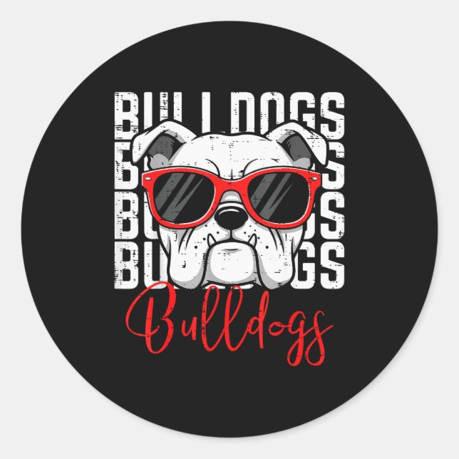Bulldog Men Women Boys Girls Youth Kids Teen  Runder Aufkleber (Vorderseite)