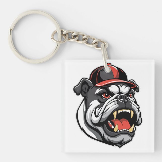 BULLDOG MIT BASEBALLKAPPE SCHLÜSSELANHÄNGER (Vorderseite)