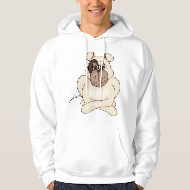 Bulldog mit Big Eyes Hoodie (Vorderseite)