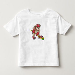 Bulldog mit Eishockey und Hockeyschläger Kleinkind T-shirt