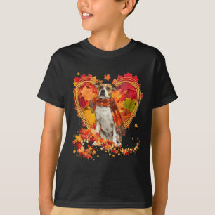 Bulldog mit Herbst-Blättern T-Shirt