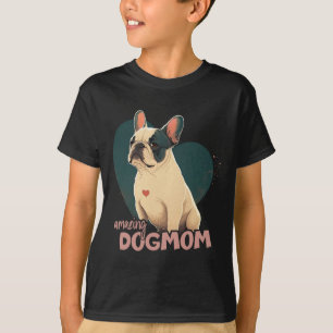 Bulldog mit Herz-Hintergrund T-Shirt