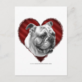 Bulldog mit Herz Postkarte