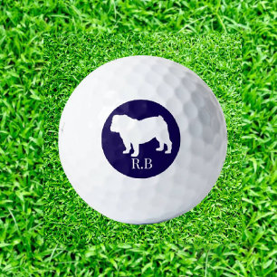 Bulldog Mit Monogramm Blue Navy Custom Golf Golfball
