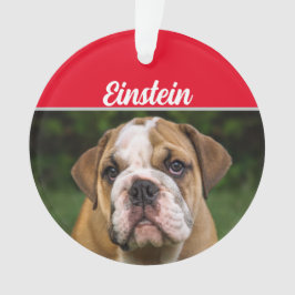 Bulldog mit Name und Foto Weihnachten Ornament