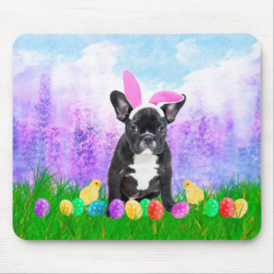 Bulldog mit Ostereiern Bunny Chicks Mousepad