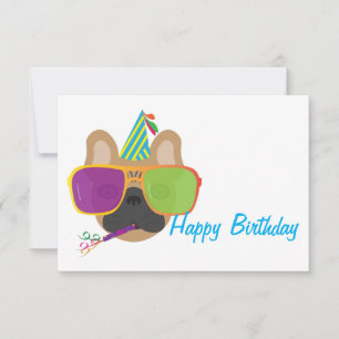 Bulldog mit Party und Sonnenbrille