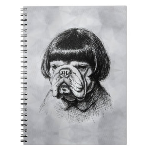 Bulldog mit Perücke (Stil 1) Fine Art Notizblock