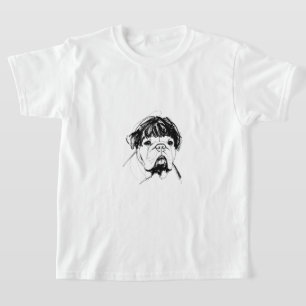 Bulldog mit Perücke (Stil 2) Fine Art T-Shirt
