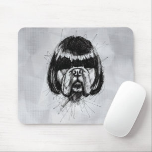 Bulldog mit Perücke (Stil 4) Fine Art Mousepad