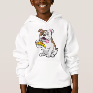 Bulldog mit Pizza-Stück Hoodie