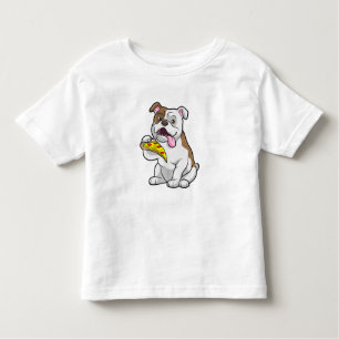 Bulldog mit Pizza-Stück Kleinkind T-shirt