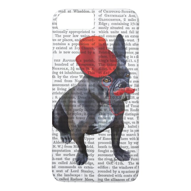 Bulldog mit Red Top Hat und Mustache Case-Mate iPhone Hülle (Rückseite)