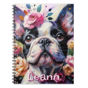 Bulldog mit Rose Dog Personalisiert Notizblock