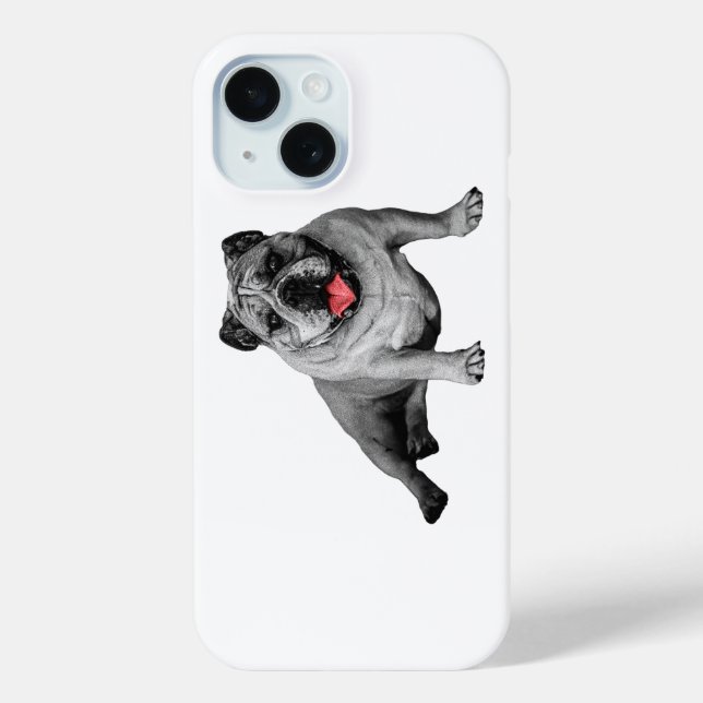 Bulldog mit rotem Flair Case (Rückseite)