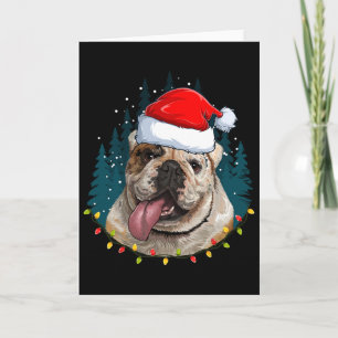 Bulldog mit Santa-Hut Xmas - Bulldog-Liebhaber Wei Karte