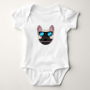 Bulldog mit Sonnenbrille Baby Strampler