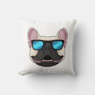 Bulldog mit Sonnenbrille Kissen