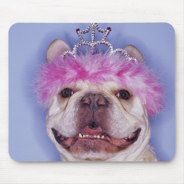 Bulldog mit Tiara Mousepad (Vorne)
