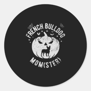 Bulldog Momster - Halloween Runder Aufkleber